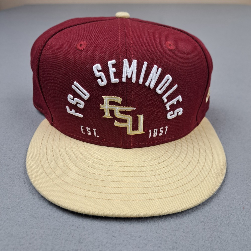 FSU Seminoles Hat New Era Snapback Maroon Gold‎ Arch Logo NCAA Football Florida